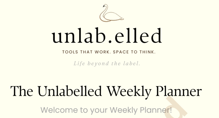 The Unlabelled Weekly Planner